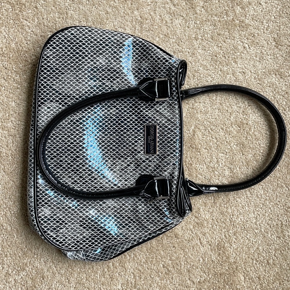 Black/white snake print Giorgio Armani bag